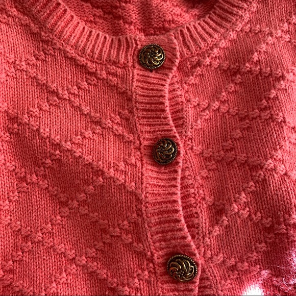 Vintage Express Tricot Salmon Cardigan SZ XL - Picture 8 of 14